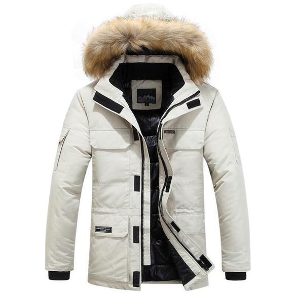 Men Multi-pocket Hooded Warm Jacket