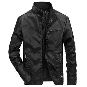 Men Winter Thicken PU Leather Jacket