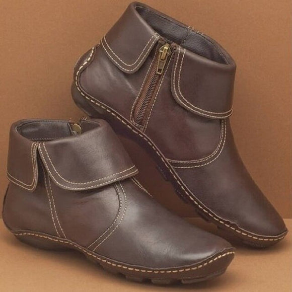 Women Vintage Zipper Ankle Boots