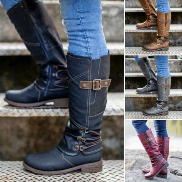 Women Winter Quality Suede Zippers Long Boots