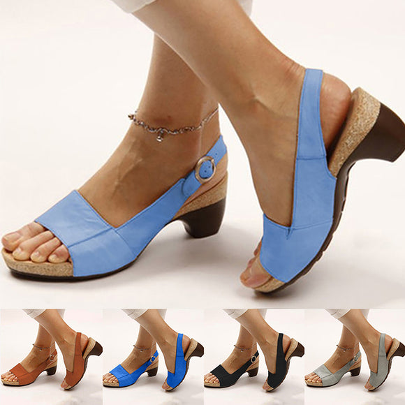 Women Summer High Heels Peep Toes Sandals