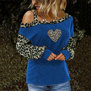 Women Fashion Leopard Love Print Shirt