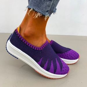 Women Casual Round Toe Net Cloth Platform Sneakers